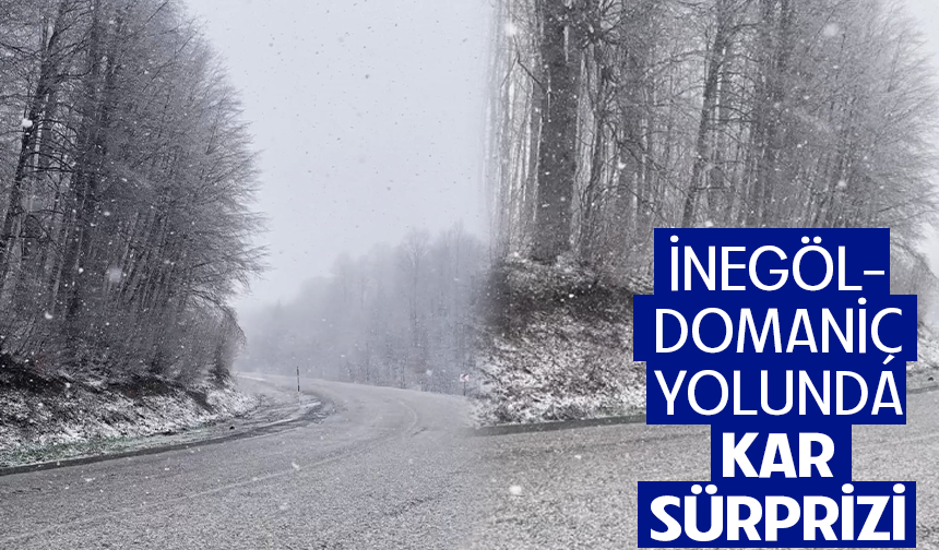 İnegöl-Domaniç yolunda kar sürprizi