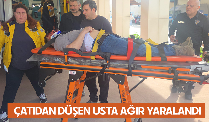 Bursa Orhangazi'de çatıdan düşen usta ağır yaralandı
