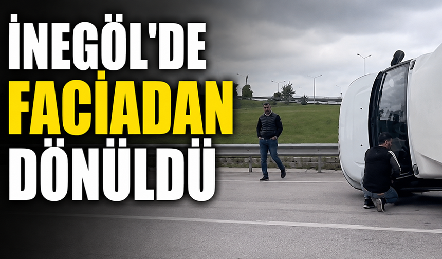 Bursa İnegöl'de kamyonet devrildi