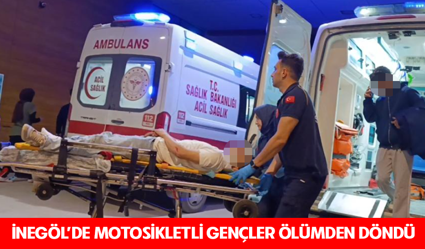 Bursa İnegöl'de motosikletli gençler ölümden döndü