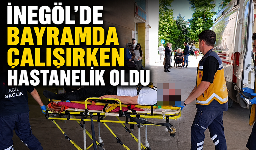 Bursa İnegöl'de bayramda çalışırken moto kurye hastanelik oldu