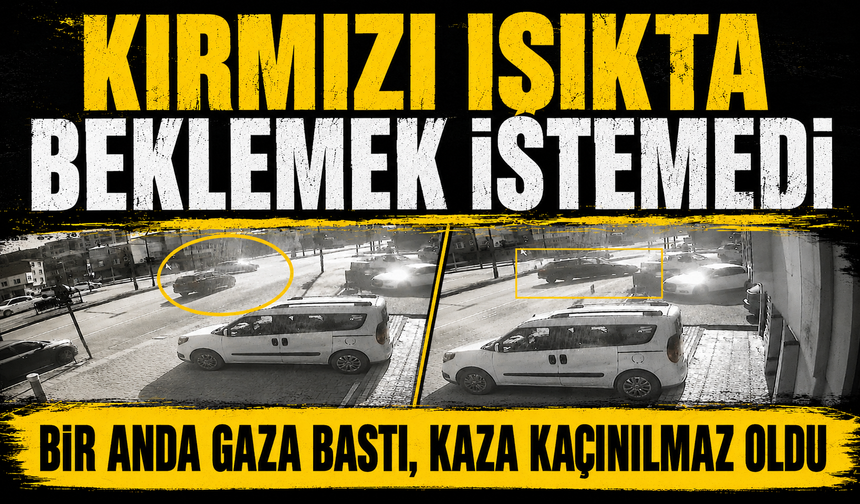 Bursa Yıldırım'da kavşakta kırmızı ışık kazası kamerada