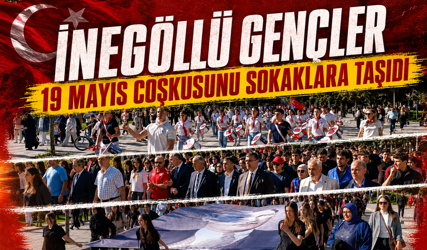 İnegöllü gençler 19 Mayıs coşkusunu sokaklara taşıdı