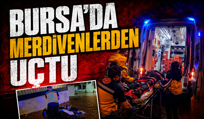 Merdivenlerden uçan motosiklet sürücüsü yaralandı