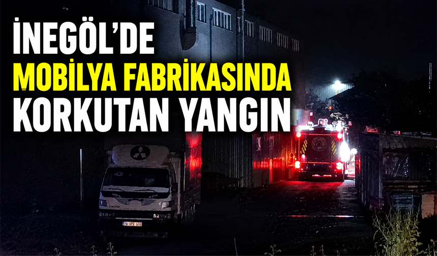 Bursa İnegöl'de mobilya fabrikasında korkutan yangın