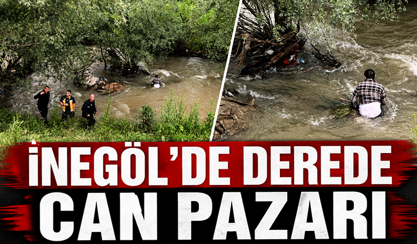Bursa İnegöl'de dereye kapılan genç son anda kurtarıldı
