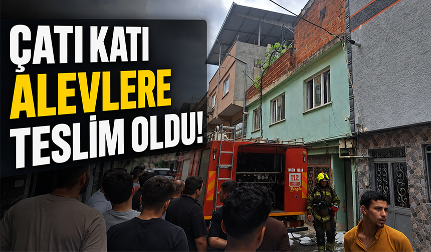 Bursa'da korkutan yangın! Çatı katı alevlere teslim oldu