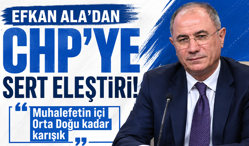 Efkan Ala'dan CHP'ye sert eleştiri..."Muhalefetin içi Orta Doğu kadar karışık"