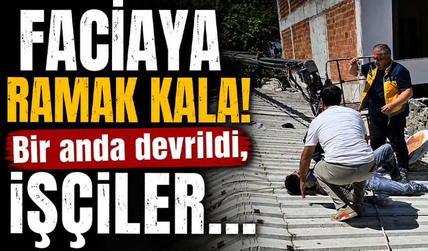 Bursa Mudanya'da 6.kattan devrilen vinçte 2 işçi yaralandı