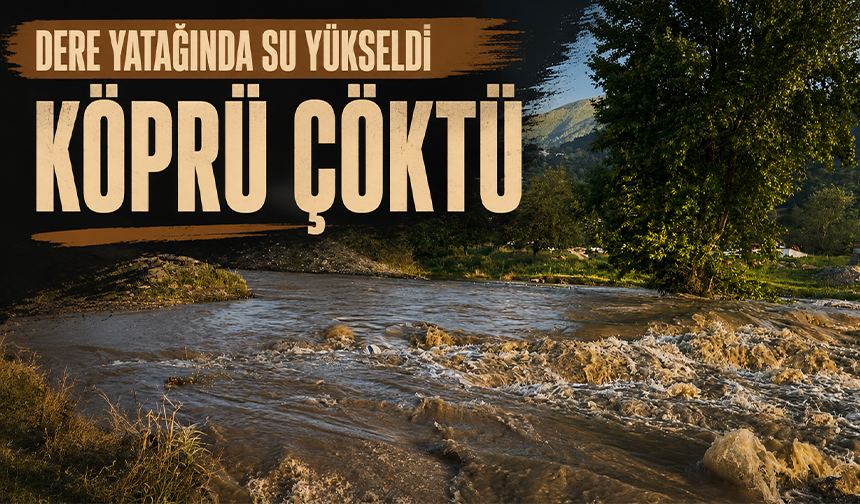 Bursa'da dere yatağında su yükseldi, köprü çöktü