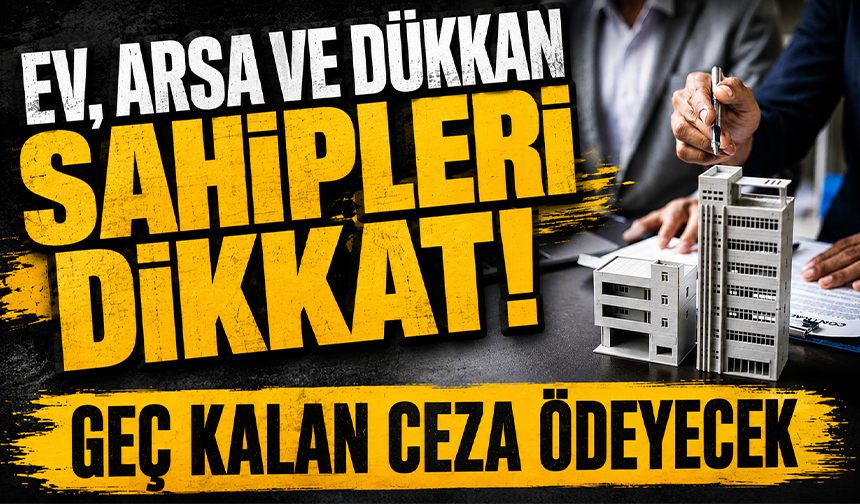 Ev, arsa ve dükkan sahipleri dikkat! Geç kalan ceza ödeyecek