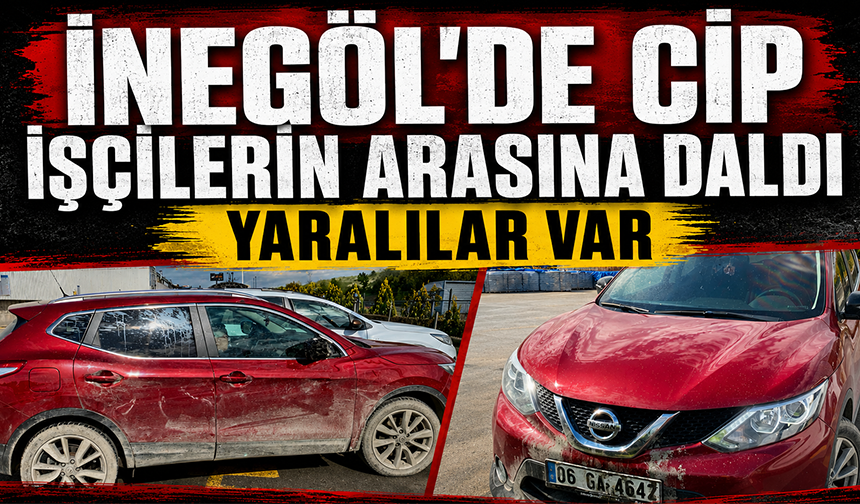 İnegöl'de cip işçilerin arasına daldı | Yaralılar var