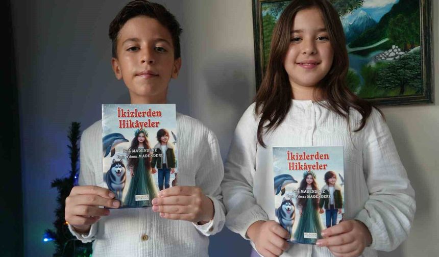 5 bine yakın kitap okuyan 10 yaşındaki ikizler yazar oldu