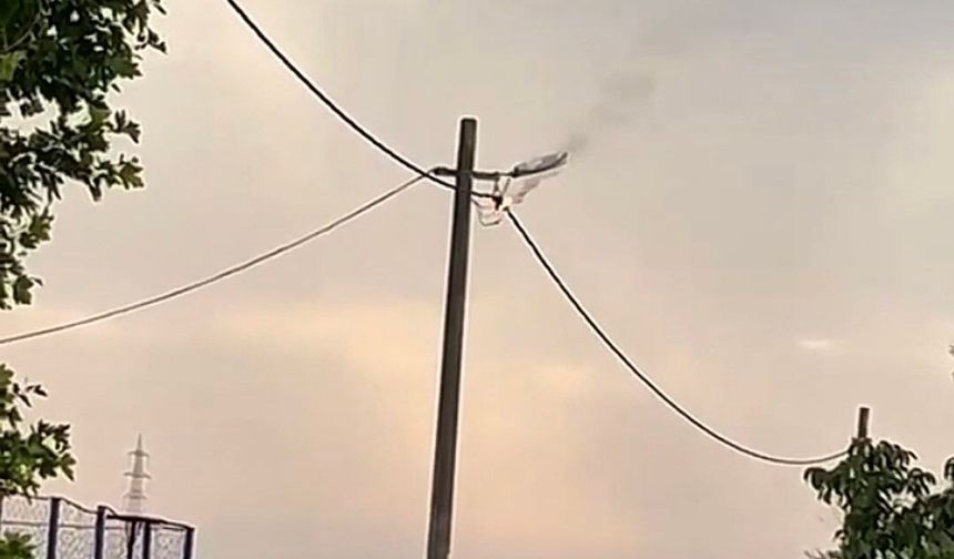 Bandırma'da elektrik hattında korku dolu anlar