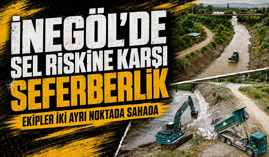İnegöl’de 2 Noktada Dere Islah Çalışmaları Devam Ediyor