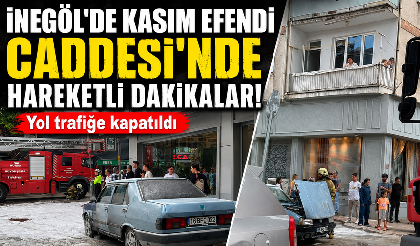 Bursa İnegöl'de seyir halindeki otomobilde yangın!