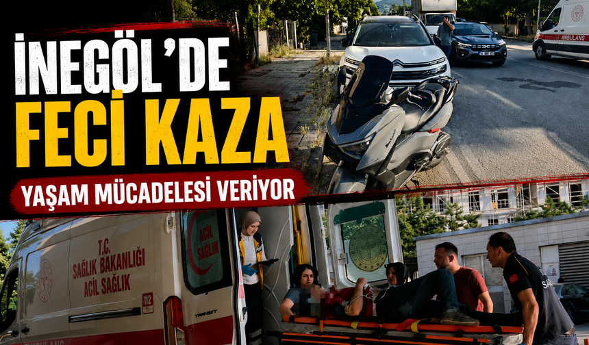 İnegöl’de motosiklet kazası: Sürücü yaşam mücadelesi veriyor