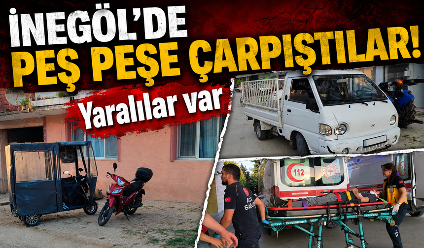 Bursa İnegöl'de peş peşe trafik kazası! Yaralılar var