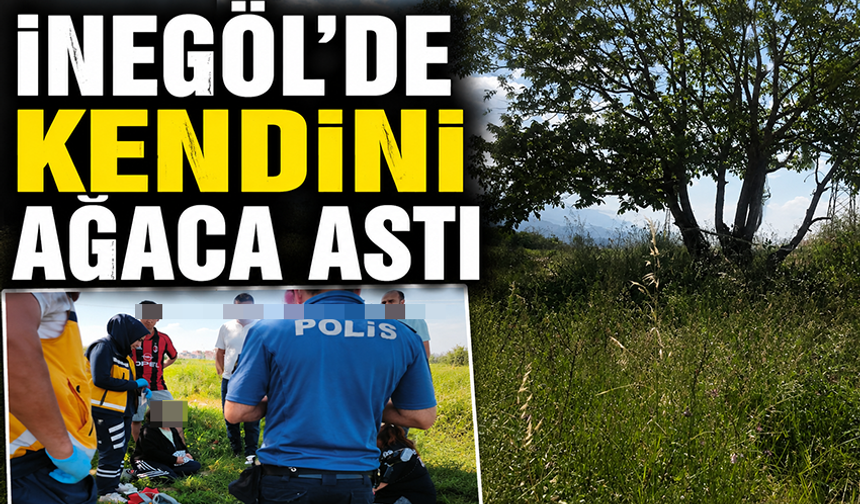 Bursa İnegöl'de kendini ağaca astı