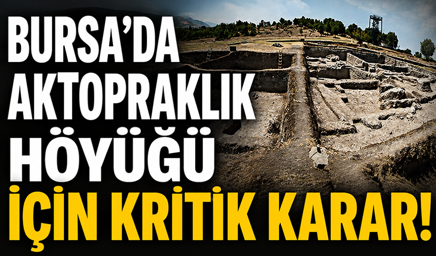 Bursa'da Aktopraklık Höyüğü için kritik karar!