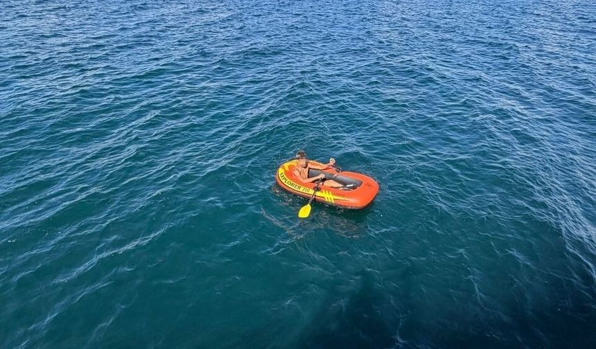 Bursa Mudanya'da sişme botla denize açılmıştı, panik anları ortaya çıktı