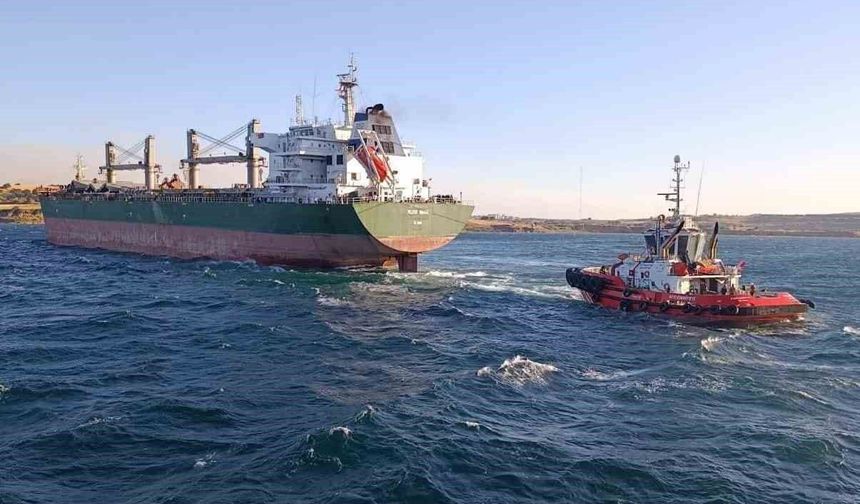 Çanakkale Boğazı'nda dökme yük gemisi karaya oturdu