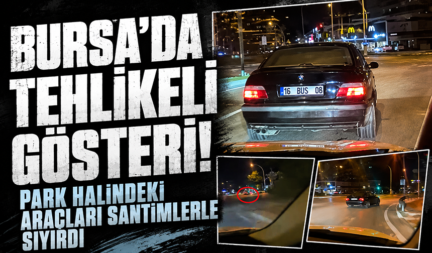 Bursa Nilüfer'de drift atarken kazadan kıl payı kurtuldu