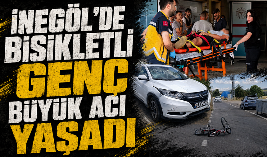 Bursa İnegöl'de bisikletli genç büyük acı yaşadı
