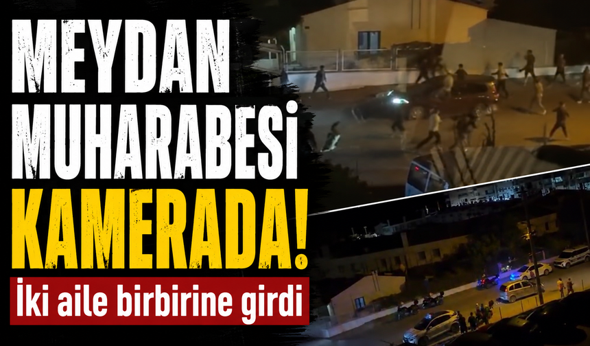 Bursa Mudanya'da aileler arasında meydan muharebesi kamerada