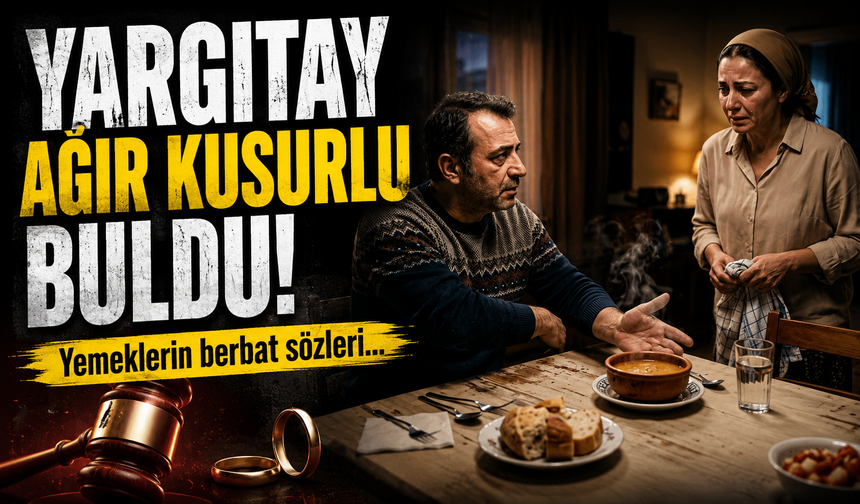 Eşinin yemeklerine hakaret boşanma sebebi sayıldı