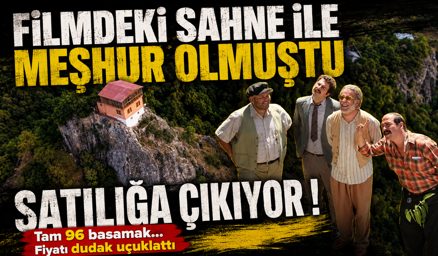 96 basamaklı kayalıkların üzerindeki ev 30 milyon liradan satışa sunuldu