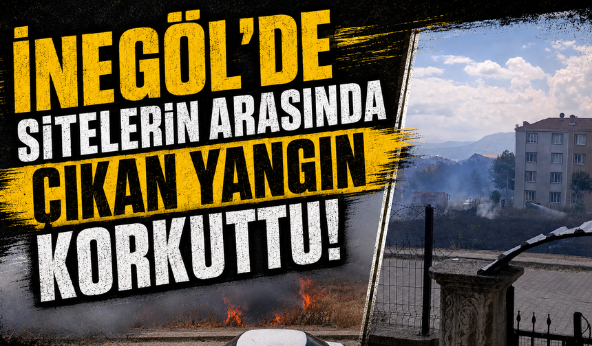 Bursa İnegöl'de sitelerin arasında çıkan yangın korkuttu!