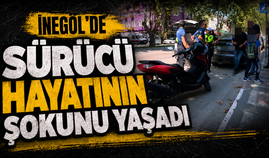 Bursa İnegöl'de sürücü hayatının şokunu yaşadı