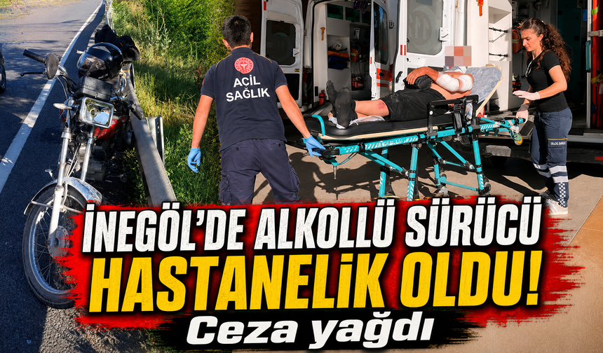 Bursa İnegöl'de alkollü sürücü bariyerlere çarptı