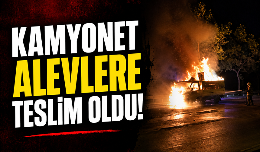Bursa Kestel'de kamyonet alevlere teslim oldu
