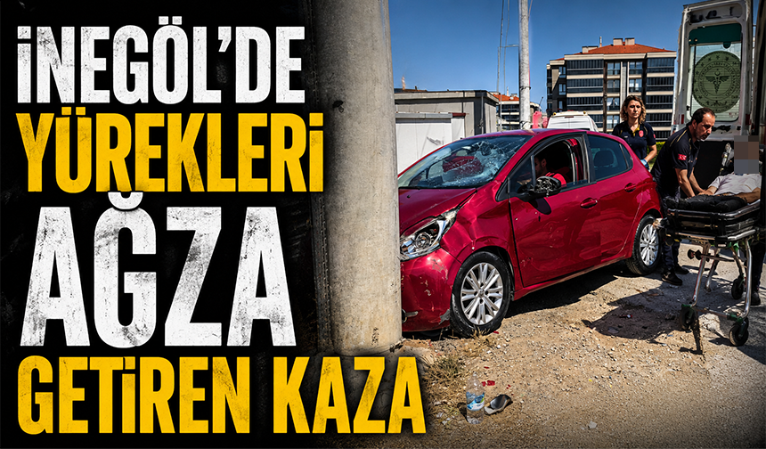 Bursa İnegöl'de otomobil ile motosiklet çarpıştı