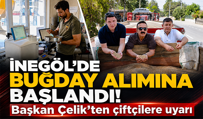 İnegöl'de buğday alımına başlandı! Başkan Çelik’ten Çiftçilere Uyarı