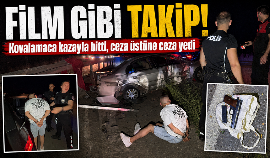 Bursa’da 100 kilometrelik kovalamaca kazayla bitti