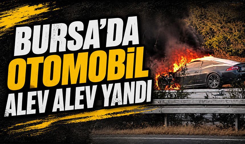 Bursa'da otomobil alev alev yandı