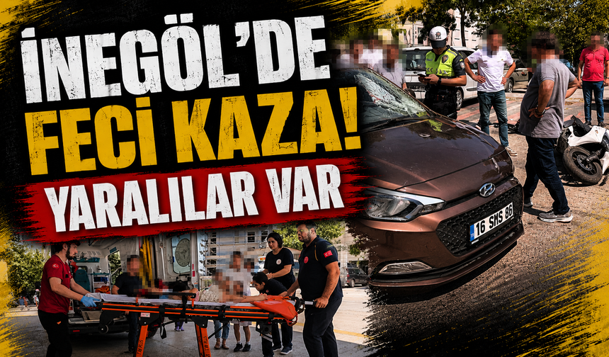 İnegöl'de feci kaza! Yaralılar var