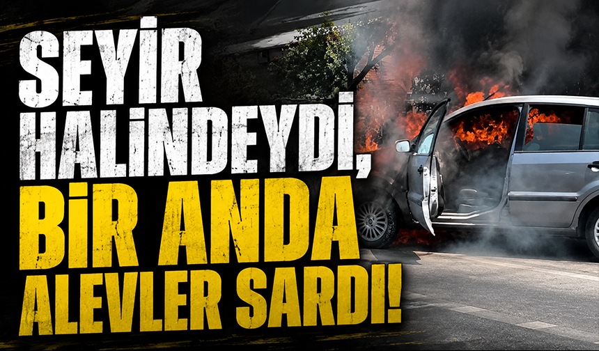 Bursa Gemlik'te alevlere teslim olan araç kullanılamaz hale geldi