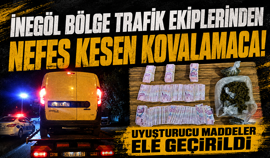 İnegöl Bölge Trafik ekiplerinden nefes kesen kovalamaca! Uy*şturucu maddeler ele geçirildi