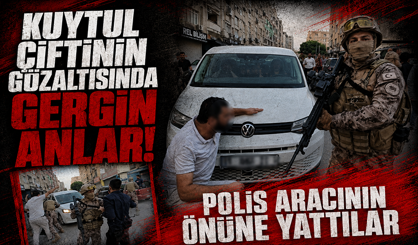 Kuytul çiftine gözaltıyı engellemek için polis aracının önüne yatmaya çalıştılar