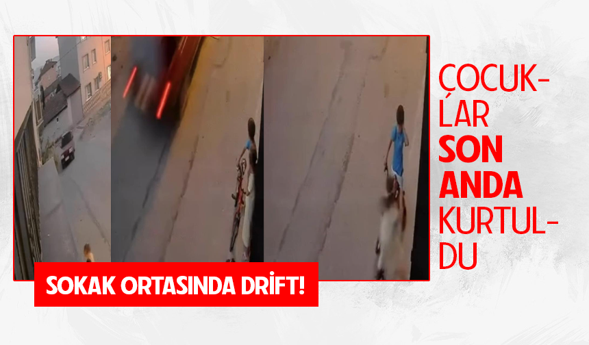 Bursa Osmangazi'de çocukların oynadığı sokağa drift atarak girdi, hızla uzaklaştı