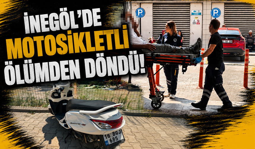 İnegöl'de motosikletli ölümden döndü!