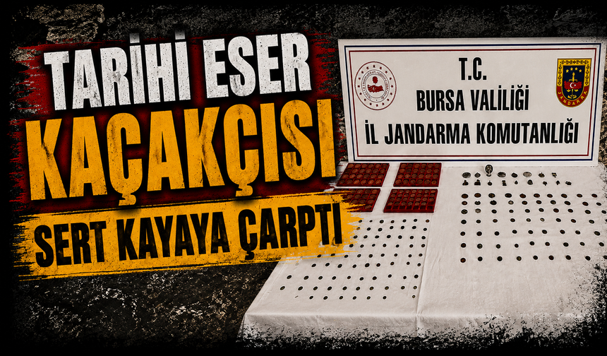Tarihi eser kaçakçısı sert kayaya çarptı
