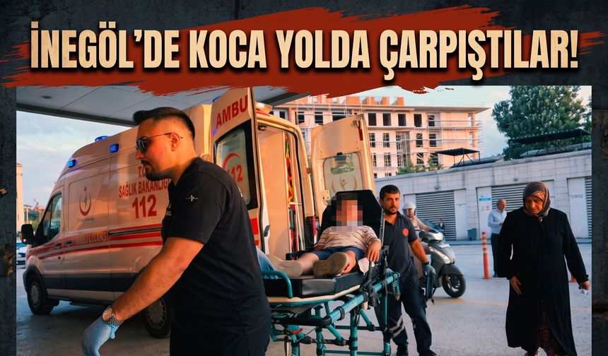 İnegöl'de koca yolda çarpıştılar!