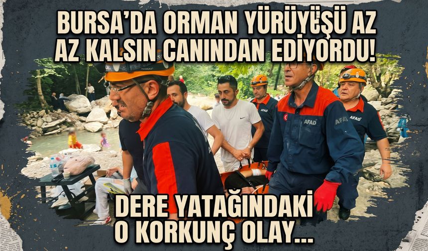Bursa'da orman yürüyüşü az kalsın canından ediyordu! Dere yatağındaki o korkunç olay...