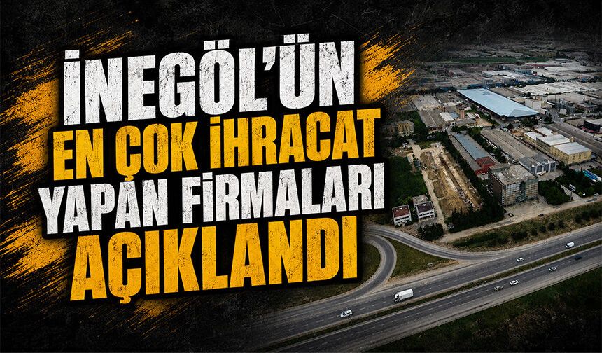 İnegöl’ün en çok ihracat yapan firmaları açıklandı
