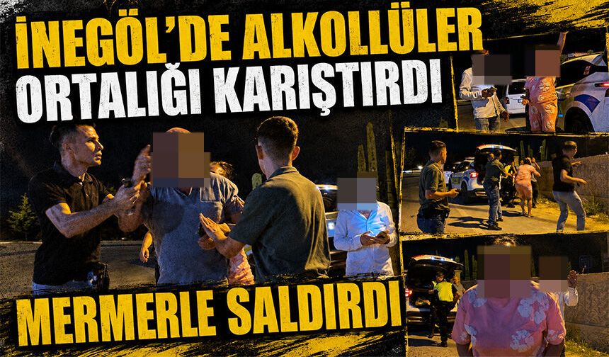 Bursa İnegöl'de alkollüler ortalığı karıştırdı... Mermerle saldırdı